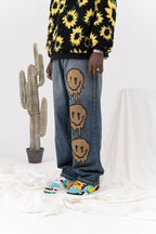 CZ Melting Smiley Printed Jeans