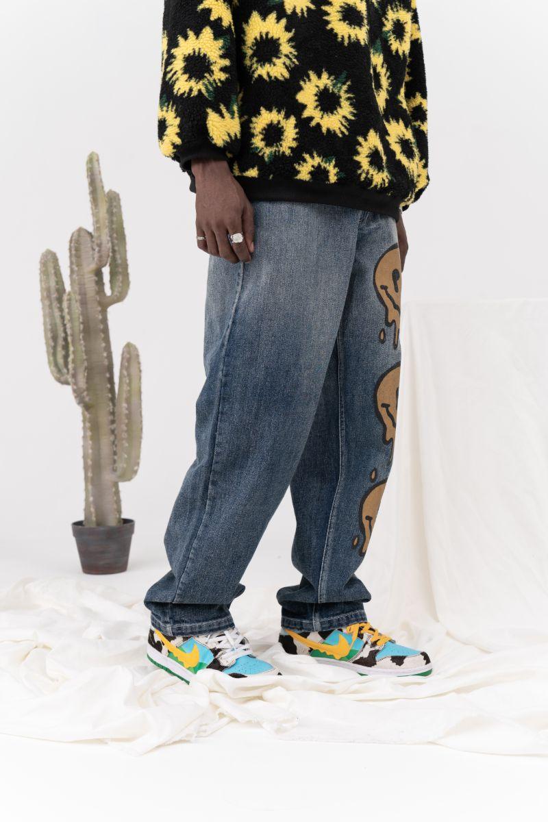 CZ Melting Smiley Printed Jeans