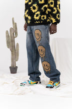 CZ Melting Smiley Printed Jeans