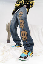 CZ Melting Smiley Printed Jeans