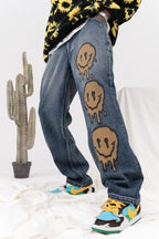 CZ Melting Smiley Printed Jeans
