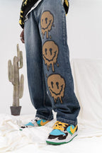 CZ Melting Smiley Printed Jeans