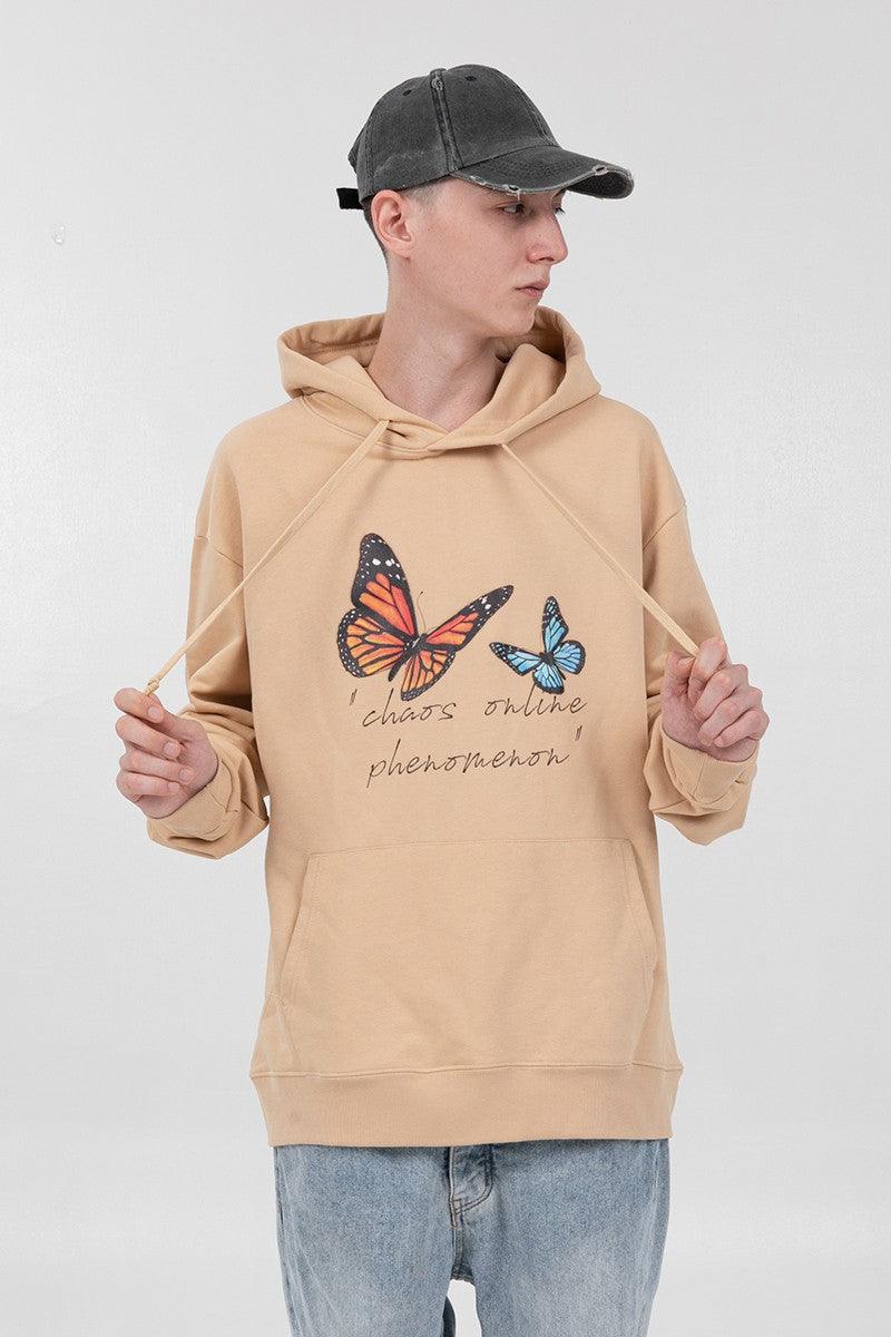 Center of Rotation Butteflies Print Hoodie