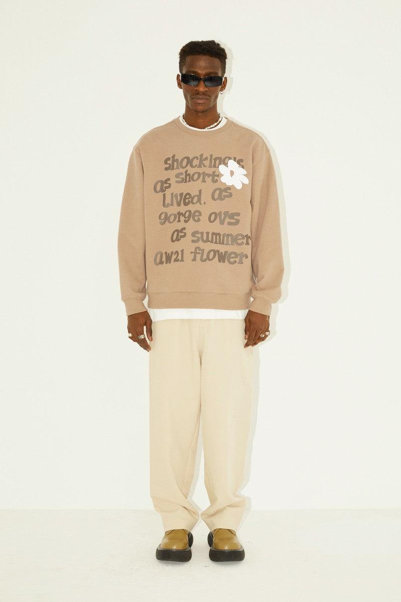 Empty Reference Camel Flower Print Sweater
