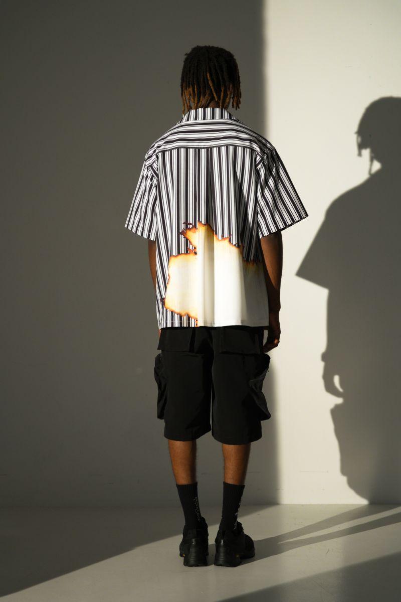 Empty Reference Burning Striped Cuban Shirt