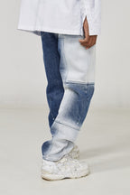 STEEPC Splash Ink Stitched Checkered Jeans