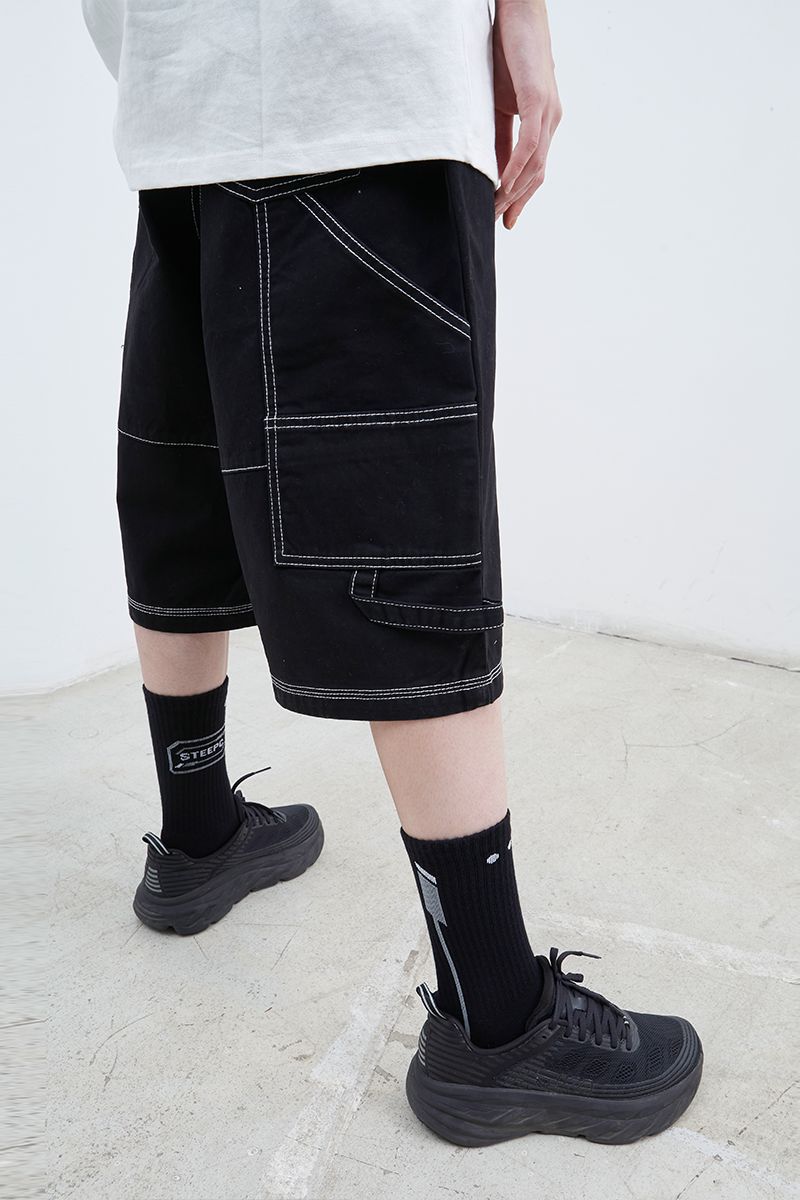 STEEPC Structure Stitching Jeans Shorts