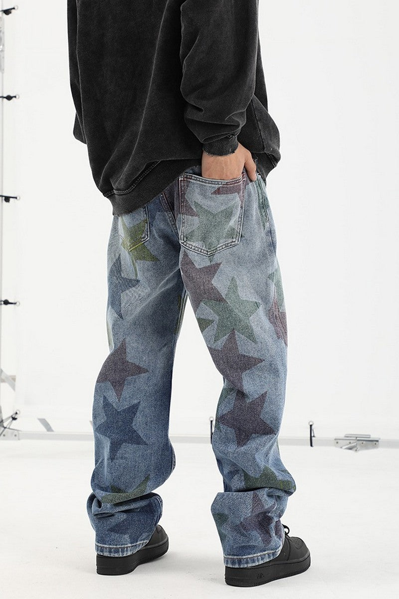 CZ Stars Printed Jeans