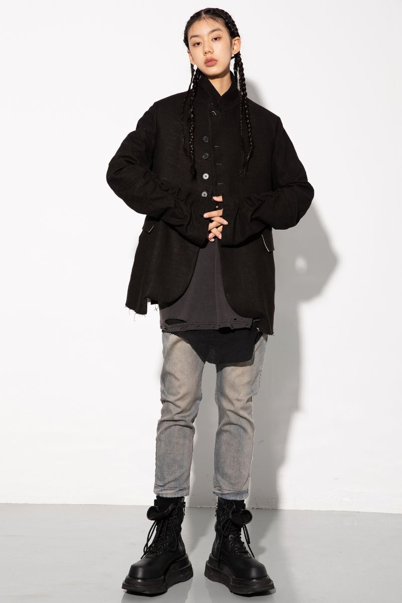Unknown World Asymmetrical Washed Jeans