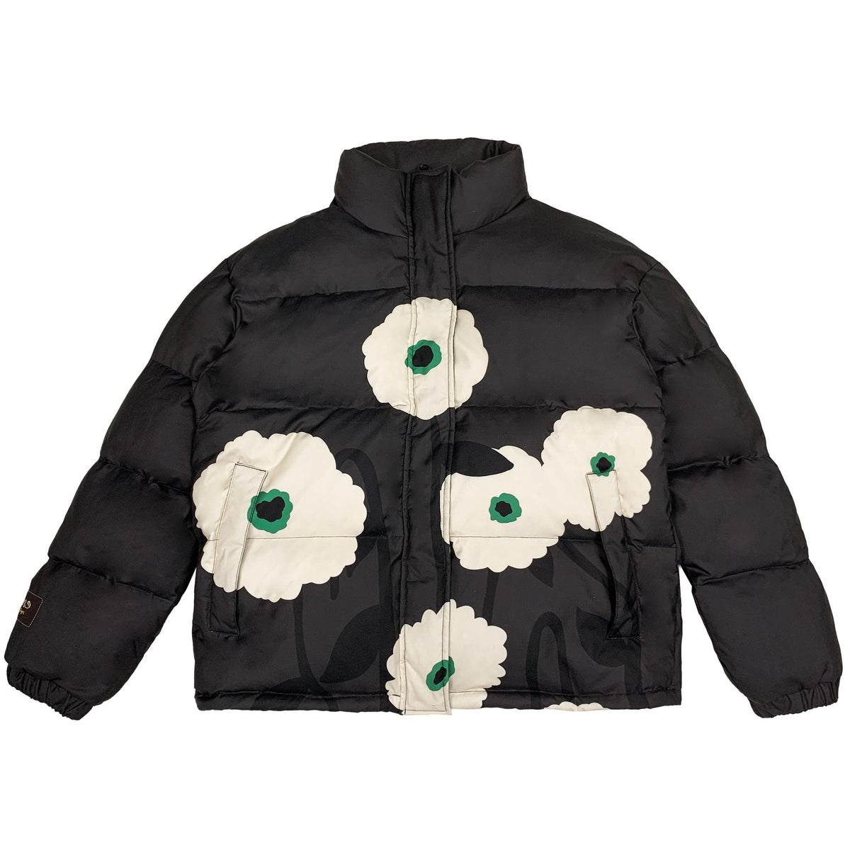 Empty Reference White Flowers Print Down Jacket