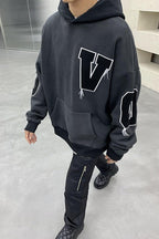 CZ Embroidered Loose Hoodie