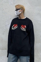 CZ Skeleton Hands Knit Sweater