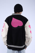 CZ Love Embroidered Varsity Jacket