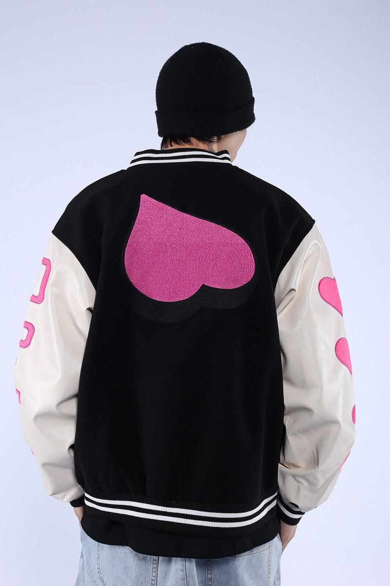 CZ Love Embroidered Varsity Jacket