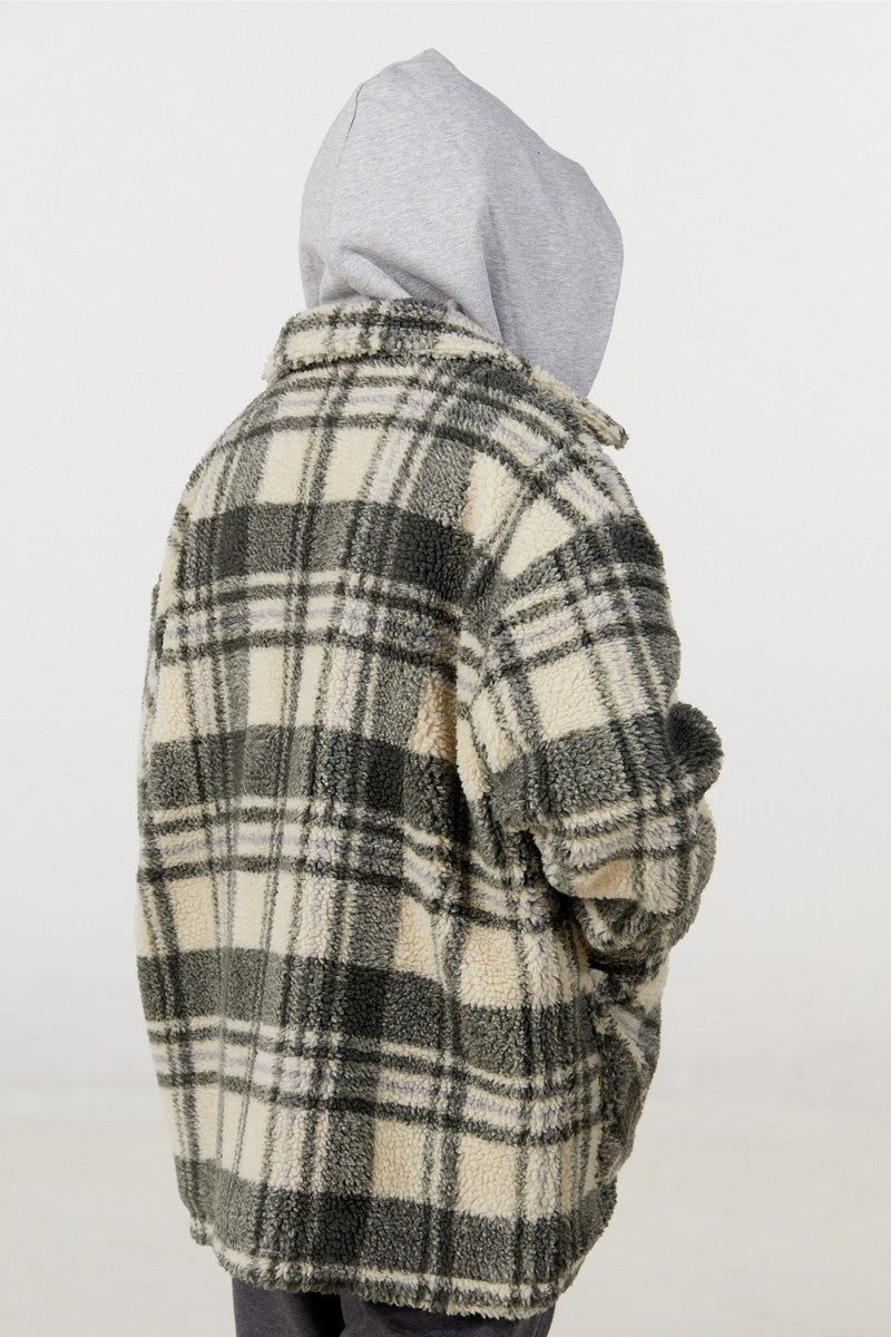 STEEPC Plaid Sherpa Jacket