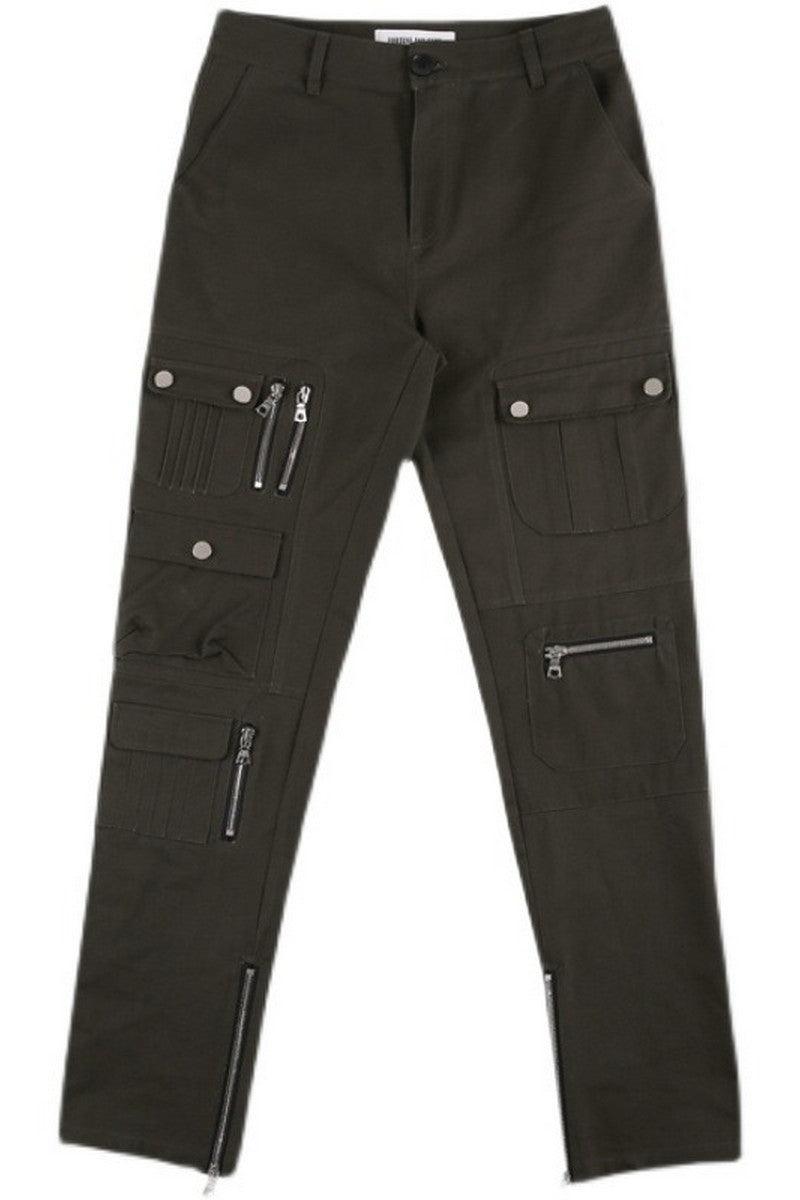 F&F Multi-Pocket Zipper Trousers
