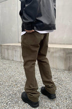 CZ Zipper Loose Straight Trousers
