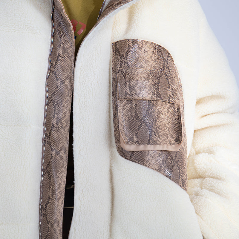 Mix7 Snake Pattern Sherpa Jacket