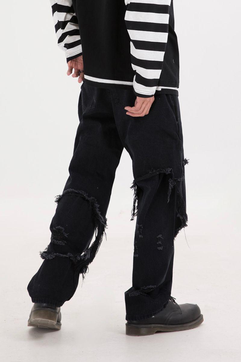 CZ Washed Ripped Jeans