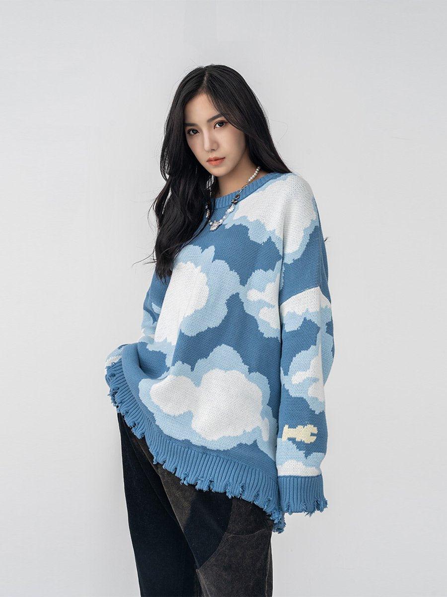 H/C Blue Sky Ripped Sweater - UK Only