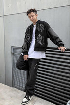 CZ Embroidered Retro Varsity Jacket