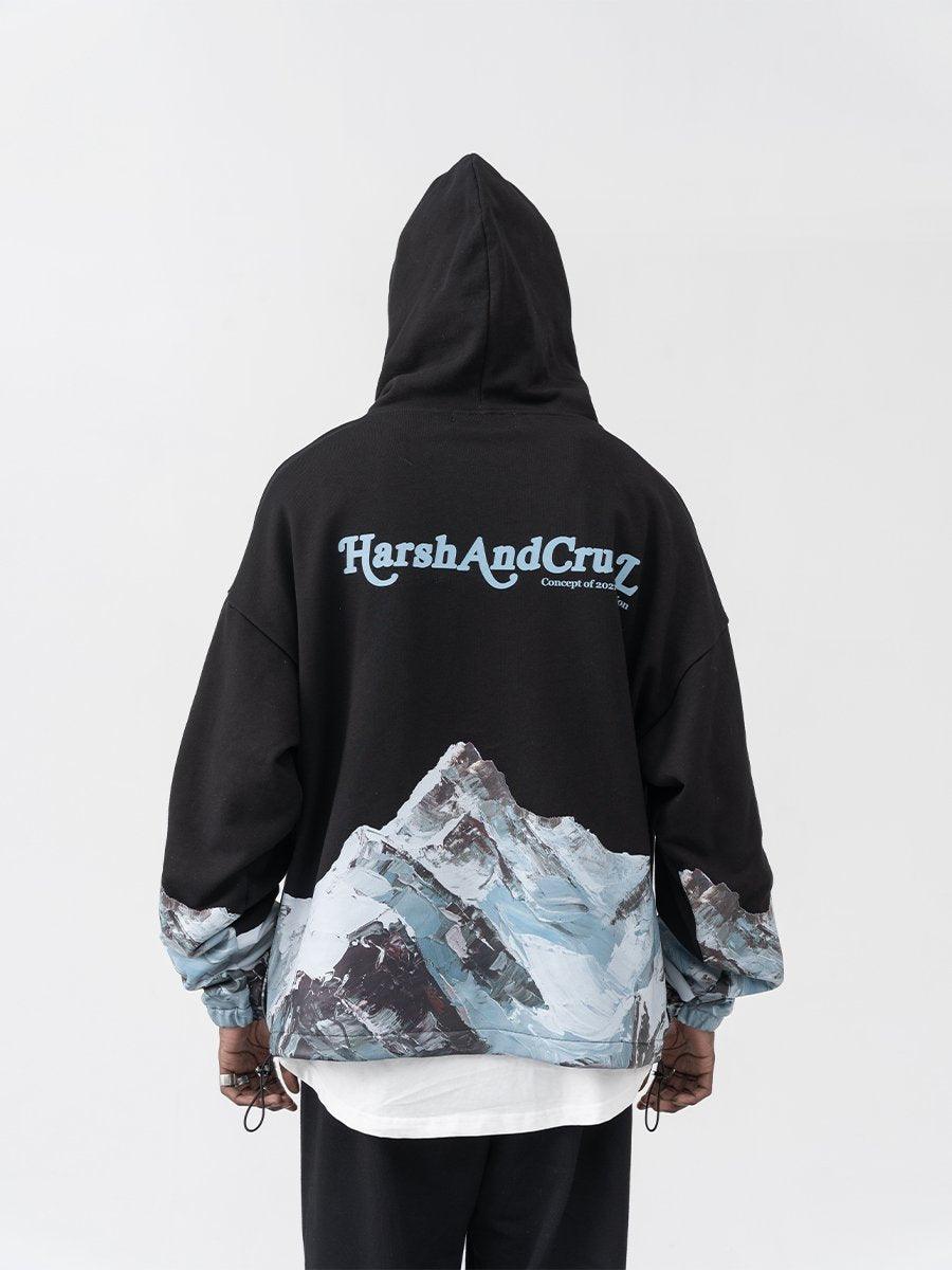 H/C Mountain Oil Painting Oversize Hoodie - UK Only