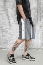 CZ Velvet Buttons Shorts