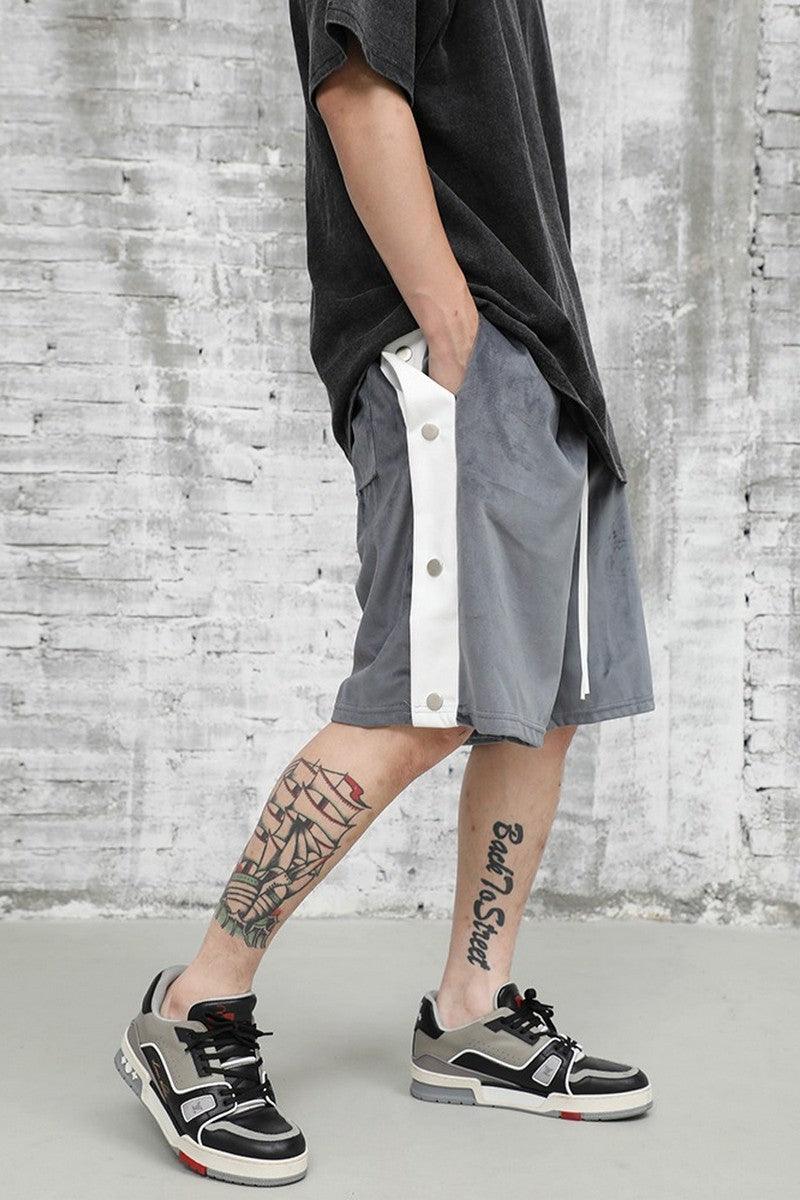 CZ Velvet Buttons Shorts