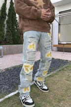 CZ Sunflowers Vintage Distressed Jeans