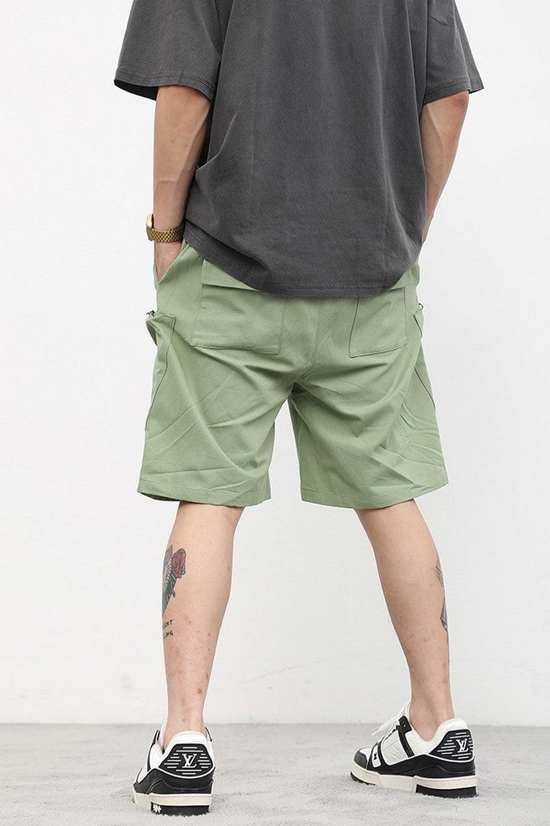 CZ Zipper Pockets Loose Shorts