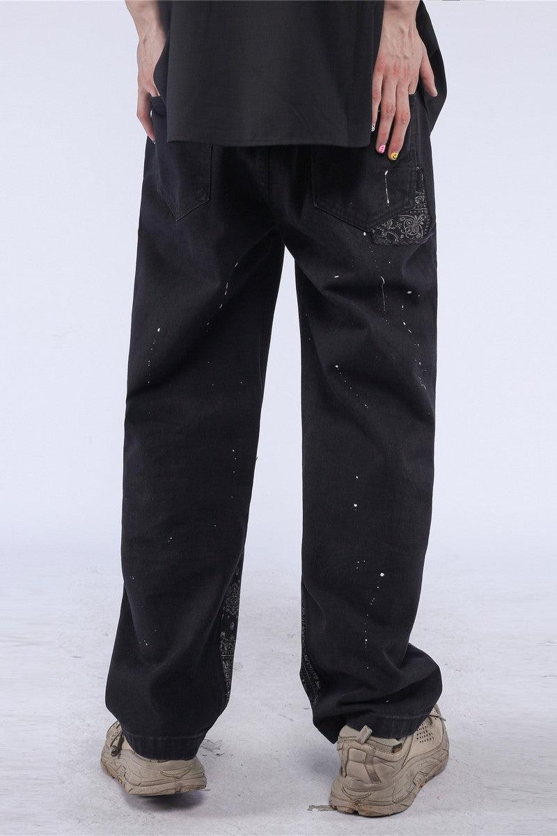 CZ Paisley Print Inked Jeans