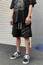 CZ Zipper Loose Shorts