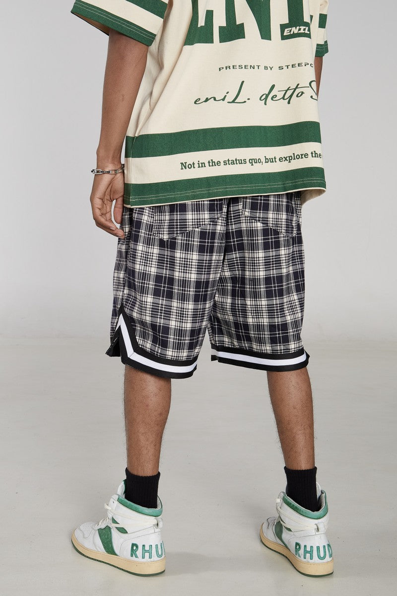 STEEPC Checkered Drawstrings Shorts