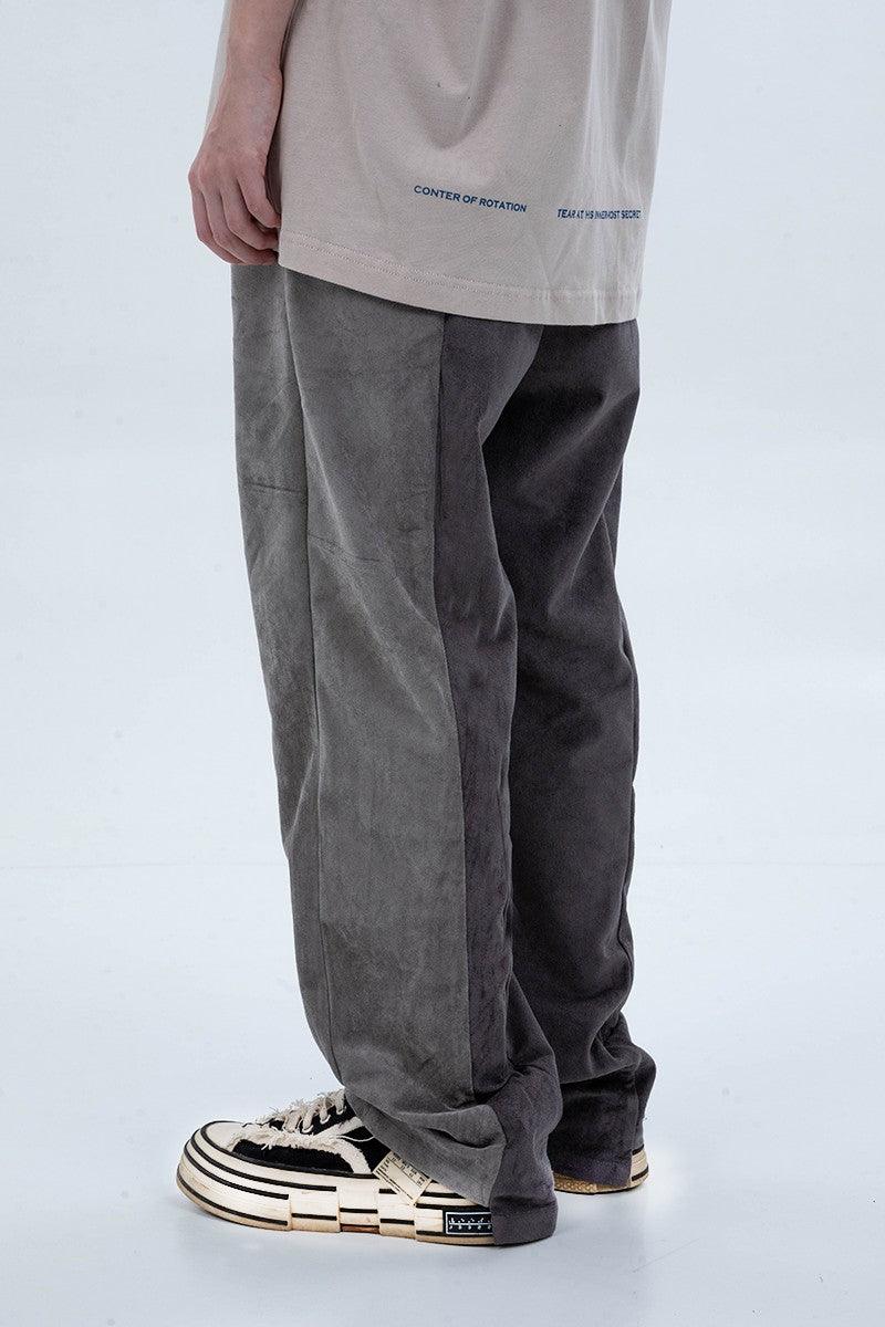 Center of Rotation Suede Stitched Loose Pants
