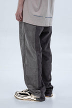 Center of Rotation Suede Stitched Loose Pants