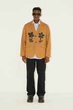 Empty Reference Floral Print Coffee Suit