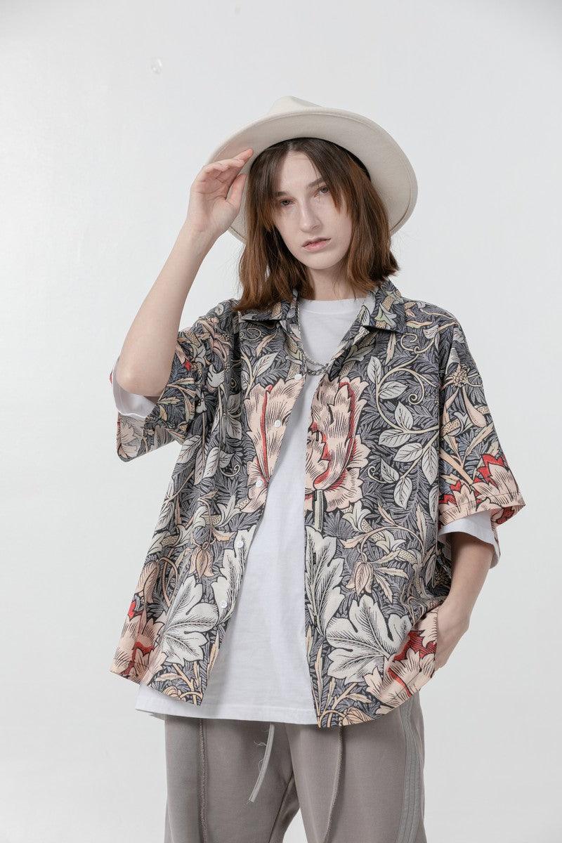 Error Code Flower Full Print Cuban Shirt