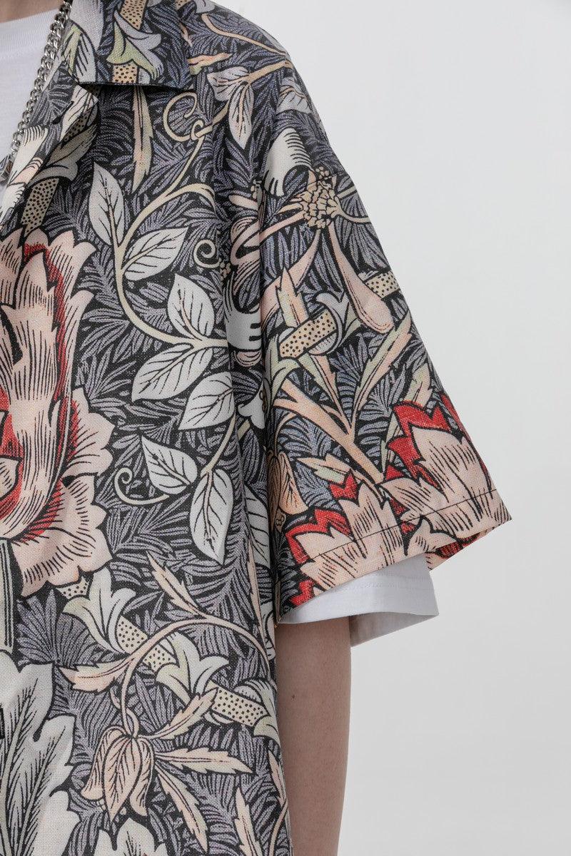 Error Code Flower Full Print Cuban Shirt