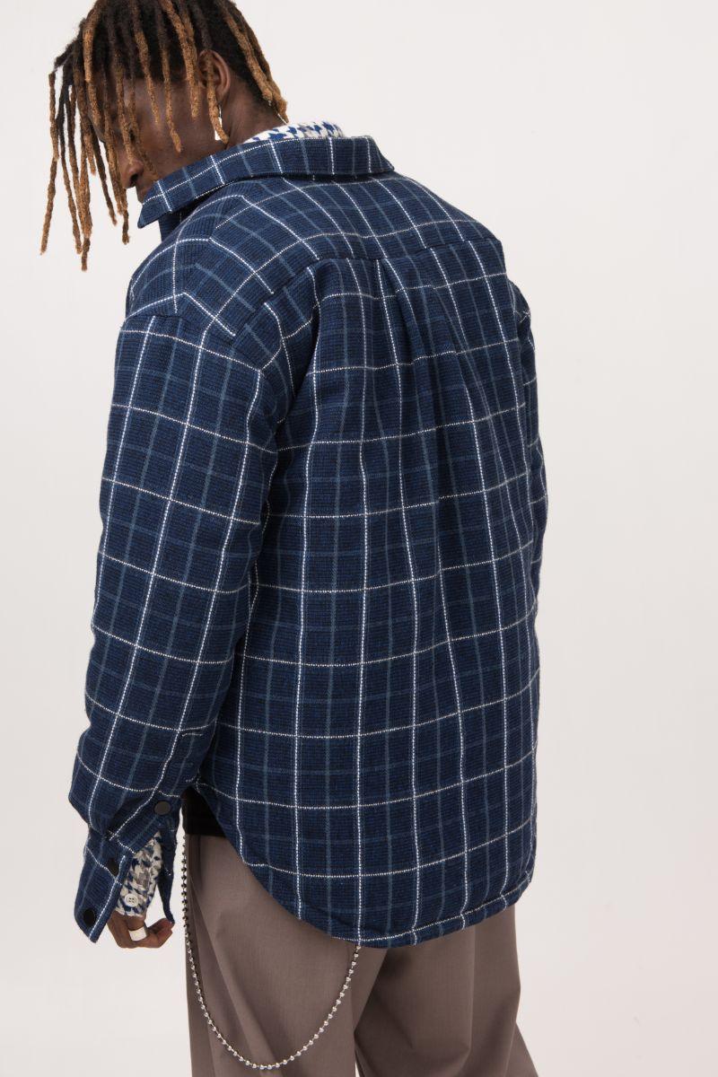 Empty Reference Blue Checkered Shirt Heavy Jacket