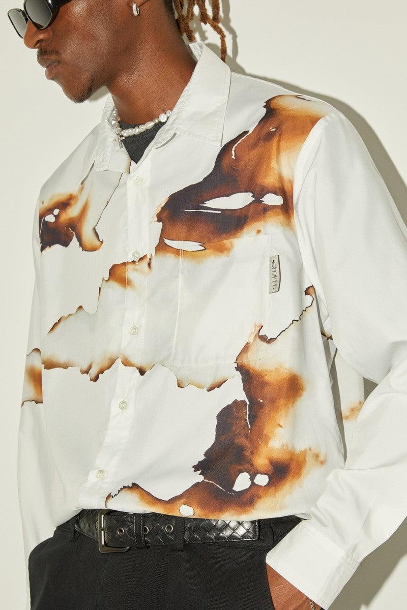 Empty Reference Burning Print L/S Shirt