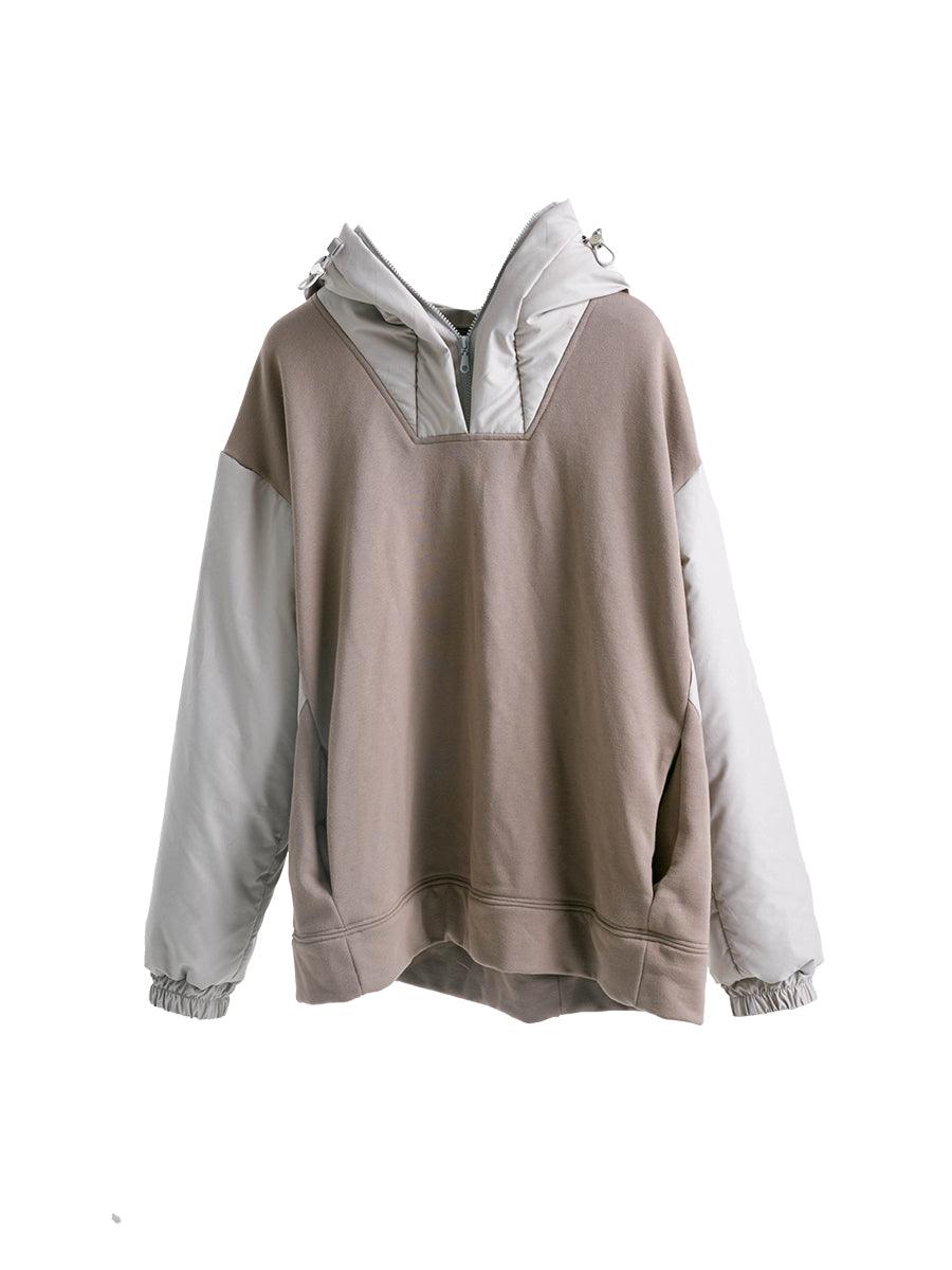 Center of Rotation Retro Stitched Hooded Jacket