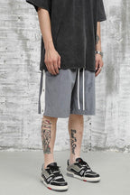 CZ Velvet Buttons Shorts