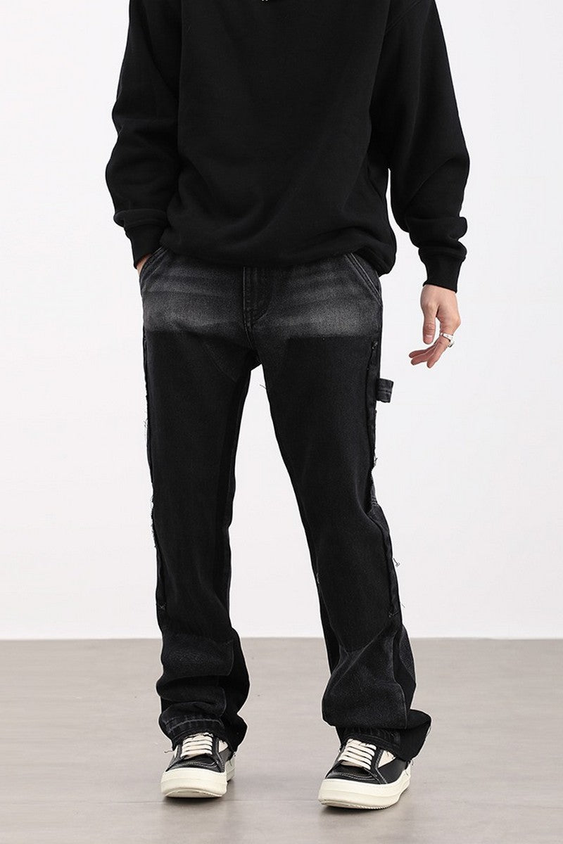 CZ Stitched Loose Straight Jeans