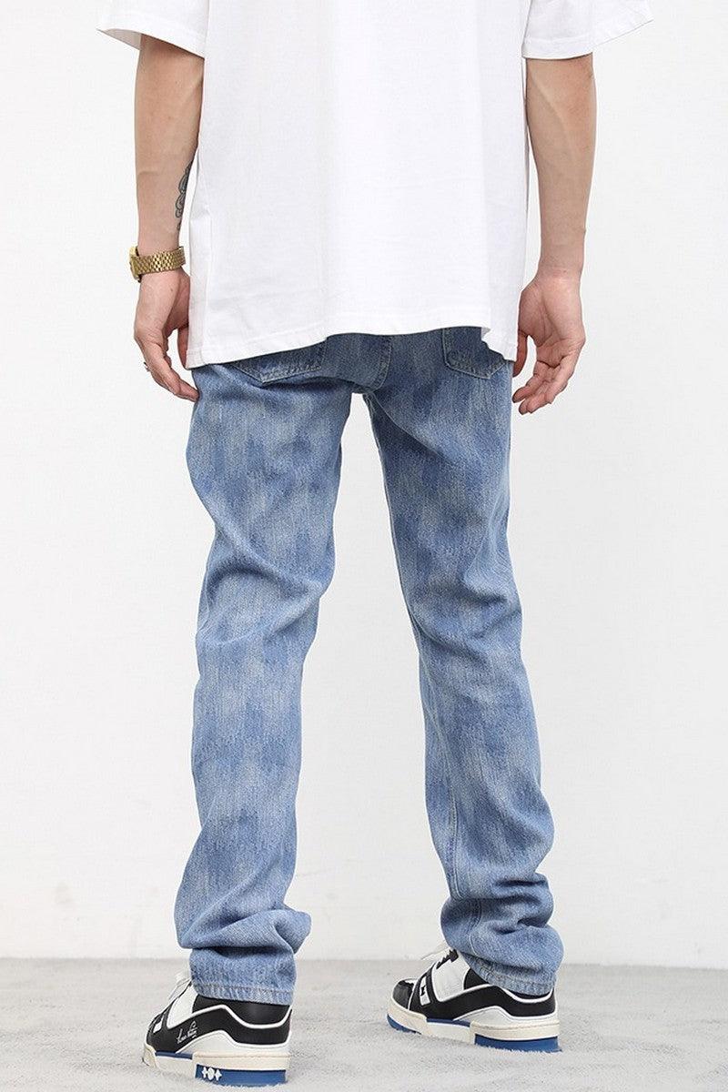 CZ Checkered Washed Straight Jeans