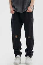 CZ Ripped Loose Jeans