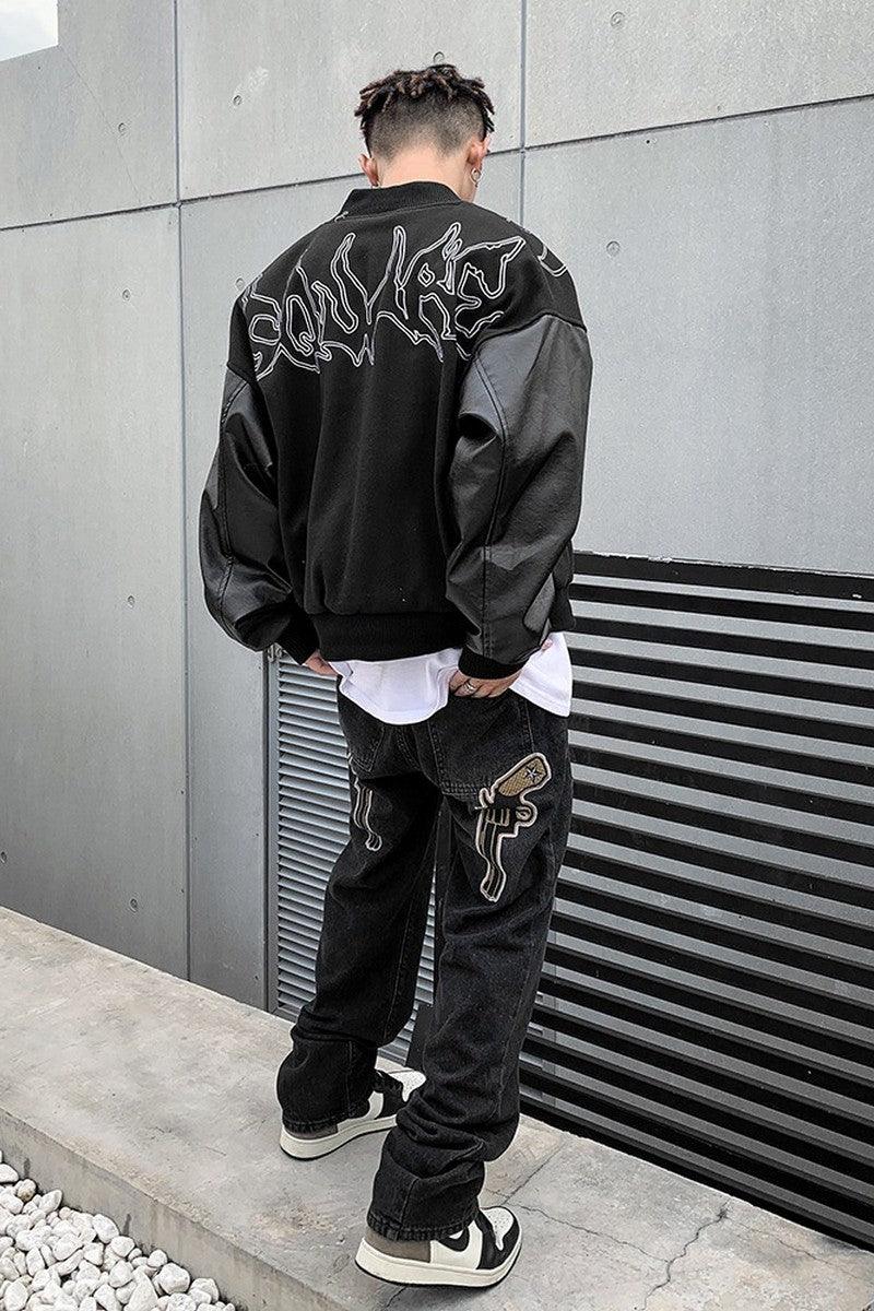 CZ Embroidered Retro Varsity Jacket