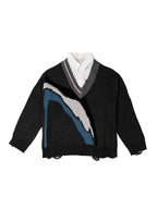Error Code Fake Two-Piece V-Neck Sweater