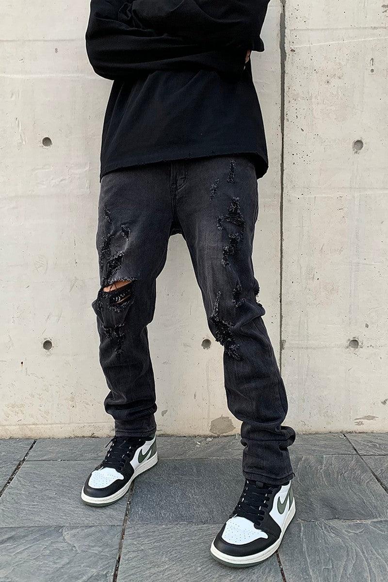CZ Distressed Slim Fit Jeans