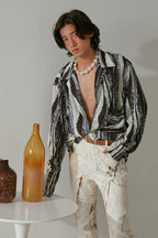 Mix7 Abstract Loose Cuban Shirt