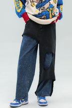 CZ Ripped Washed Jeans